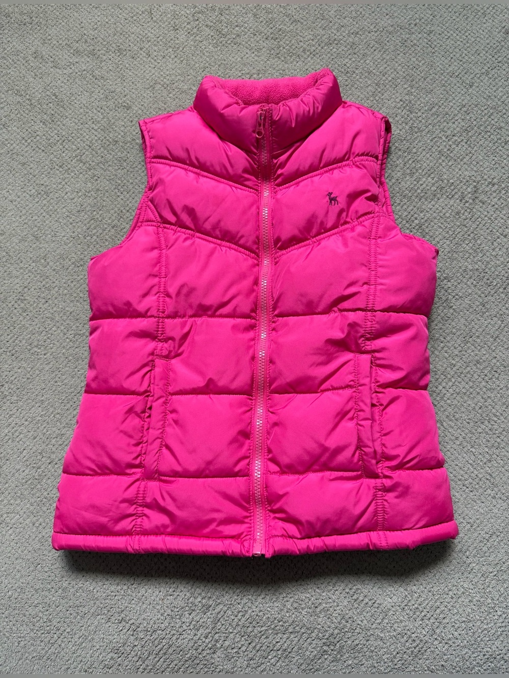 Old Navy Frost Free Girls XL / 14 Hot Pink Full Zip Puffer Vest